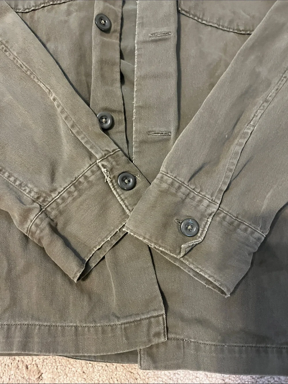 Men's All Saints SPOTTER SLIM FIT OVERSHIRT Cargo Green size xl